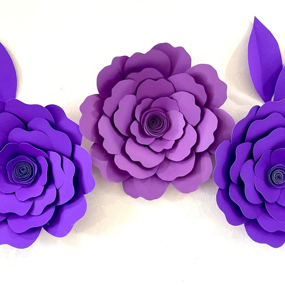 Giant purple flowers wall decor